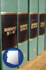 arizona map icon and bankruptcy law books