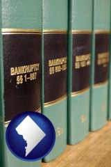 washington-dc map icon and bankruptcy law books
