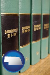 nebraska map icon and bankruptcy law books