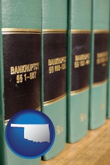 oklahoma map icon and bankruptcy law books