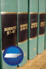 tennessee map icon and bankruptcy law books