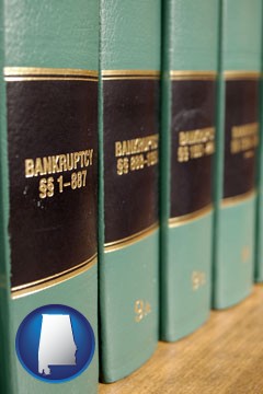 bankruptcy law books - with Alabama icon
