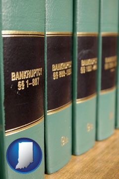 bankruptcy law books - with Indiana icon
