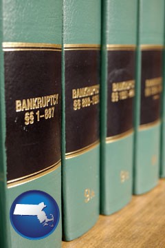 bankruptcy law books - with Massachusetts icon