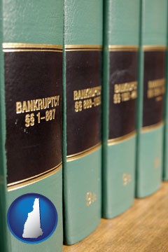 bankruptcy law books - with New Hampshire icon