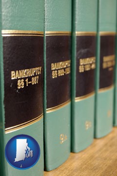 bankruptcy law books - with Rhode Island icon